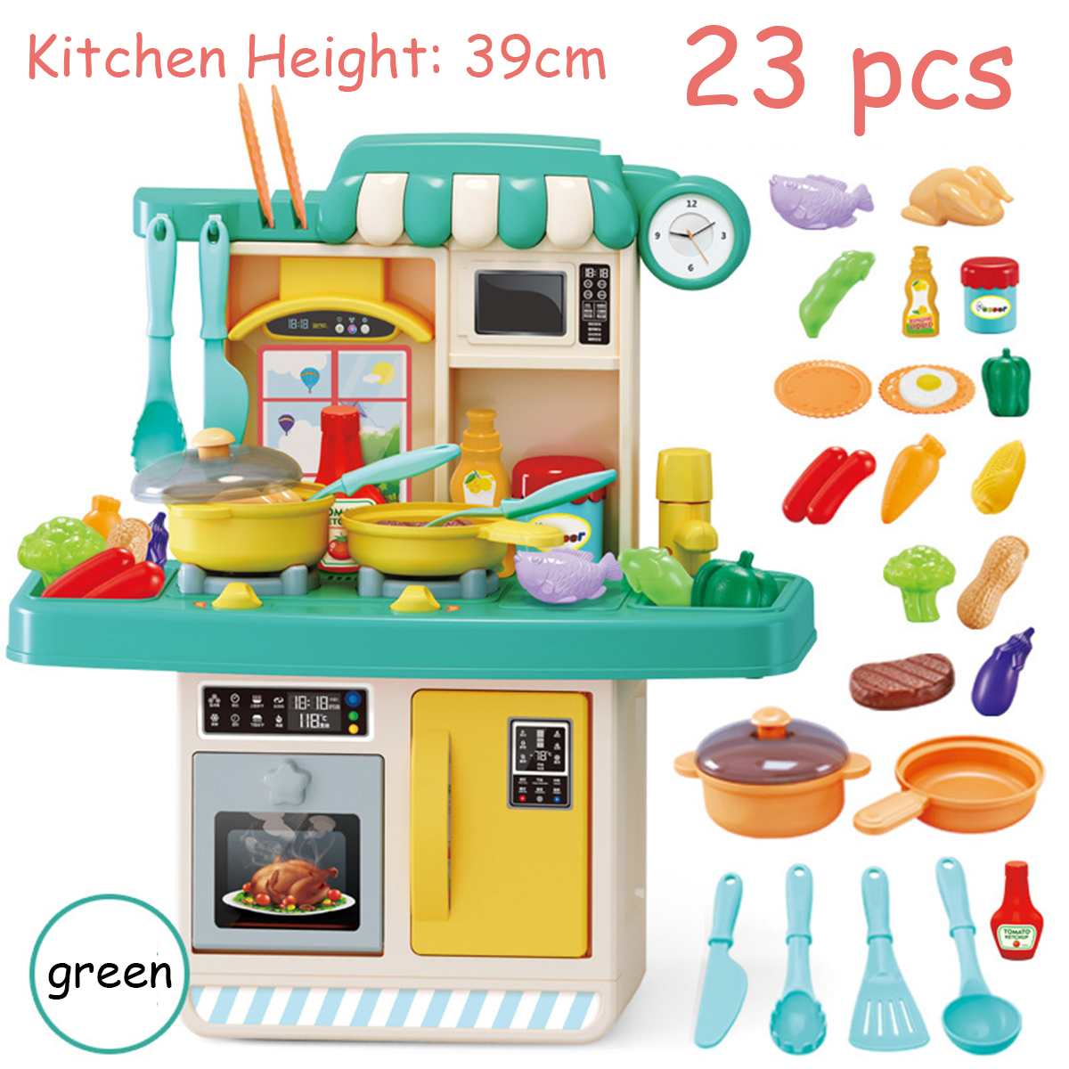 23/26Pcs Kids Kitchen Toys - Kitchen Simulation Set - MonamoShop